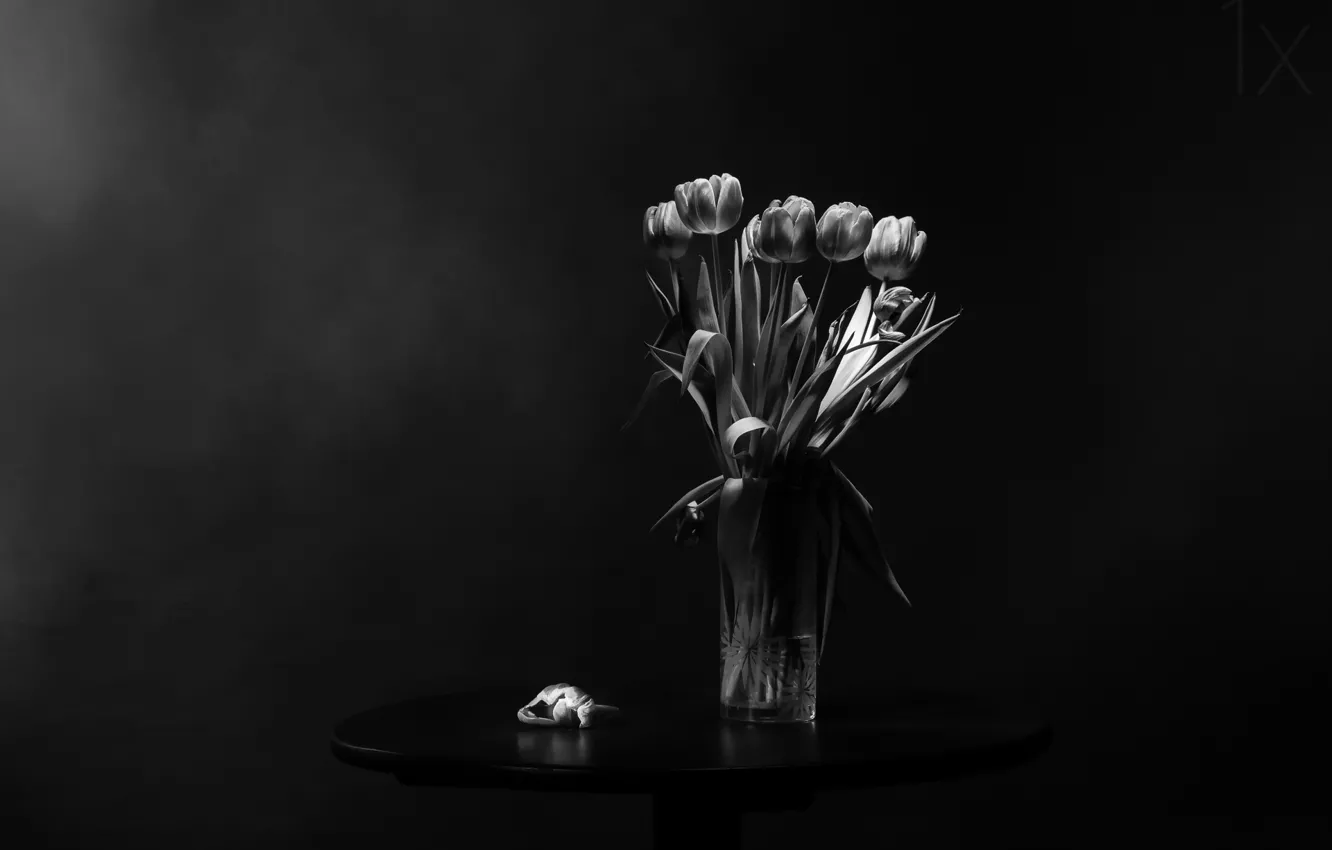 Photo wallpaper table, bouquet