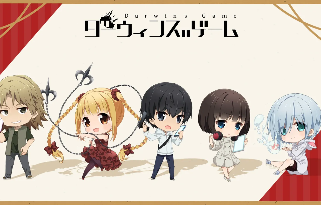 Photo wallpaper Darwin's Game, Pure, Ryuuji Maesaka, Shuka Karino, Self, Kaname Sudou