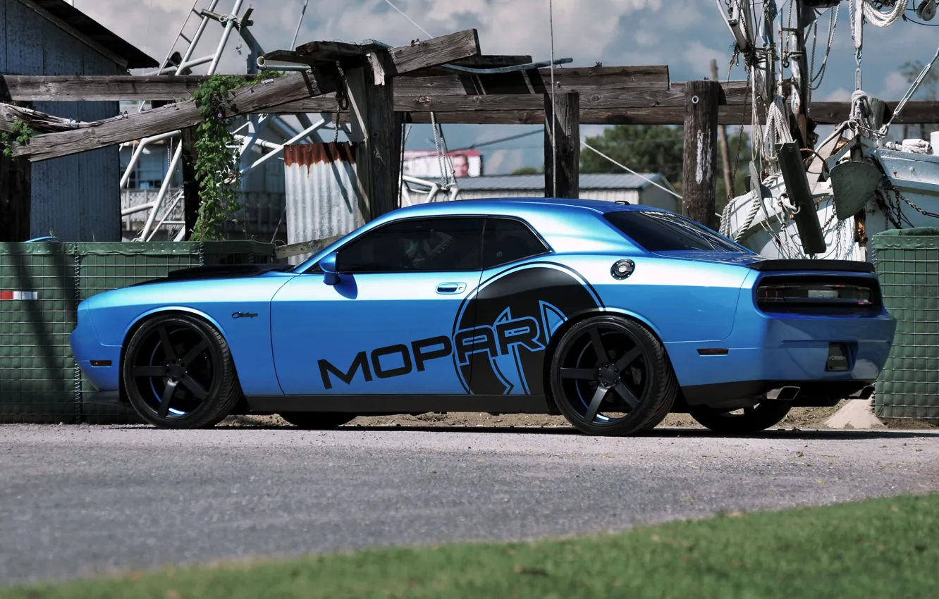 Photo wallpaper machine, auto, tuning, composition, Dodge, Challenger, Mopar