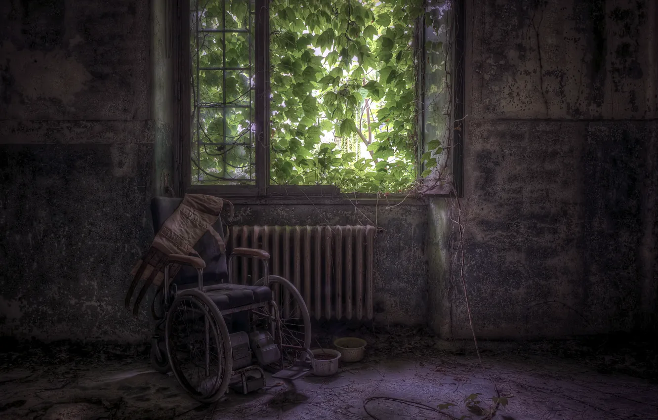 Photo wallpaper room, window, a carriage