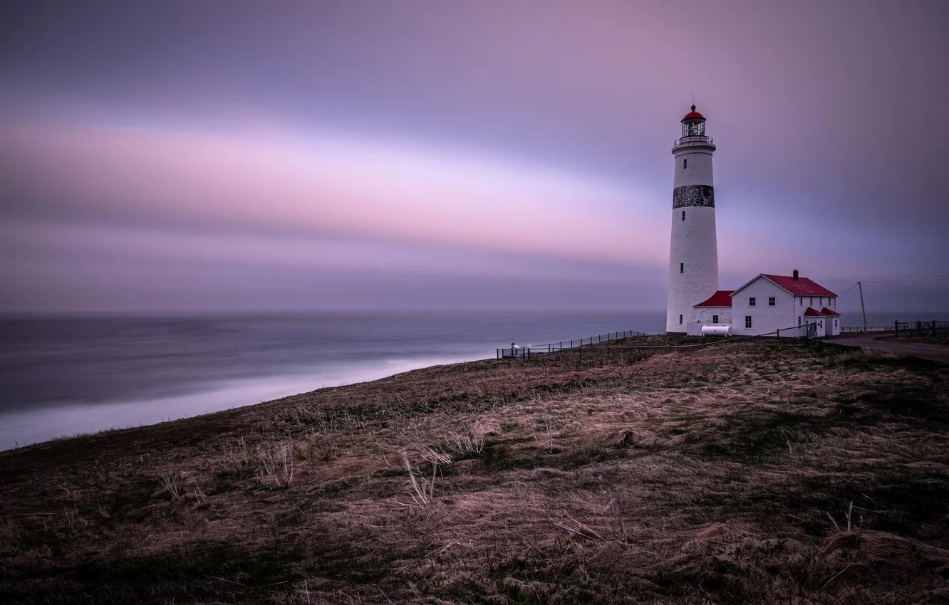 Photo wallpaper shore, lighthouse, Canada, Newfoundland Labrador, LAnse-Love