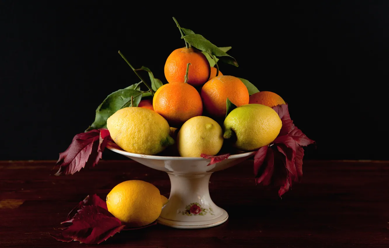 Photo wallpaper lemon, orange, citrus