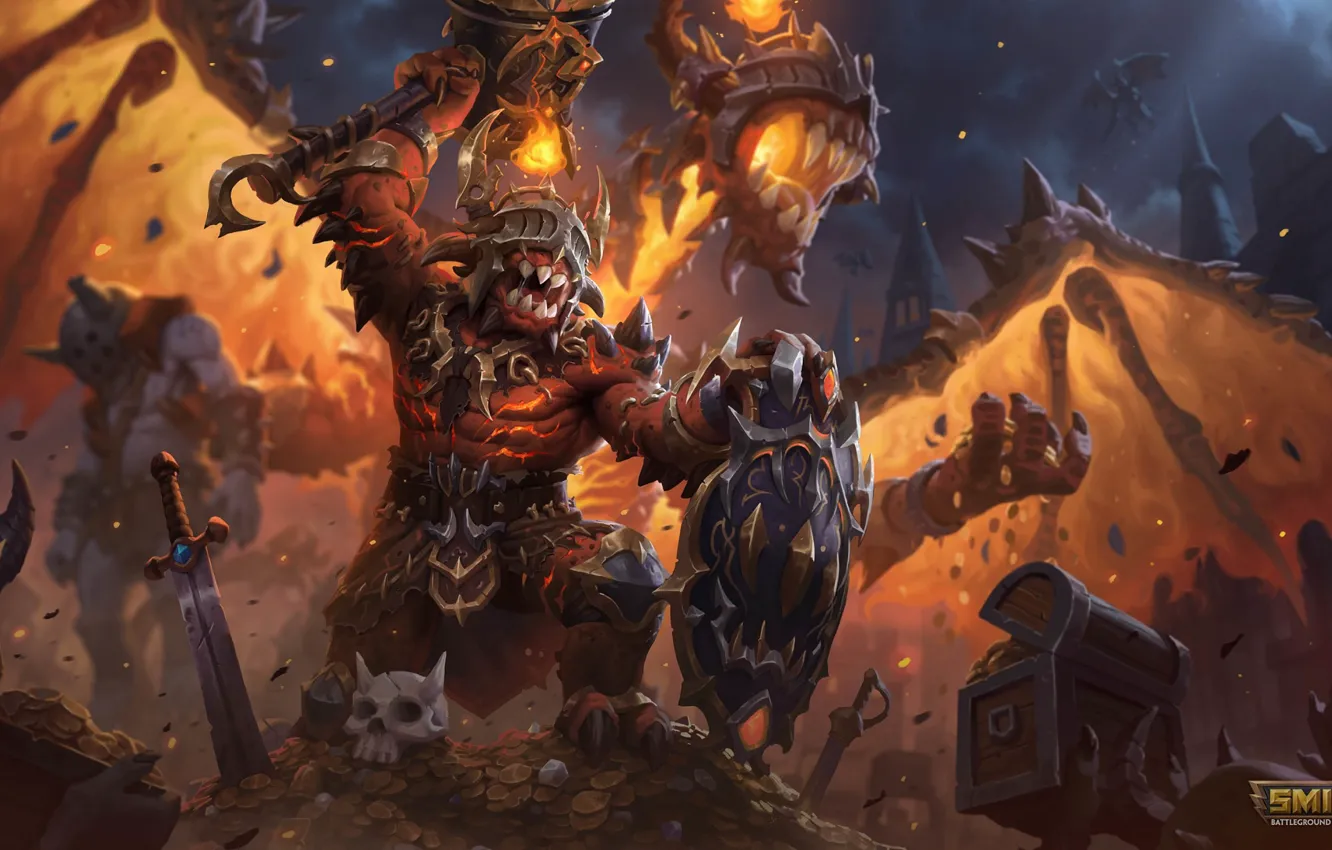 Photo wallpaper weapons, sword, being, the demon, Smite, Fafnir