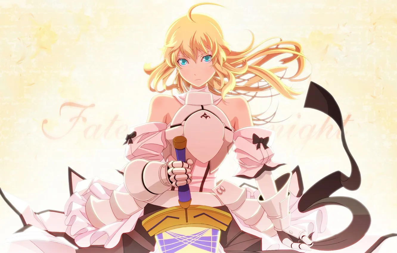 Photo wallpaper girl, sword, armor, knight