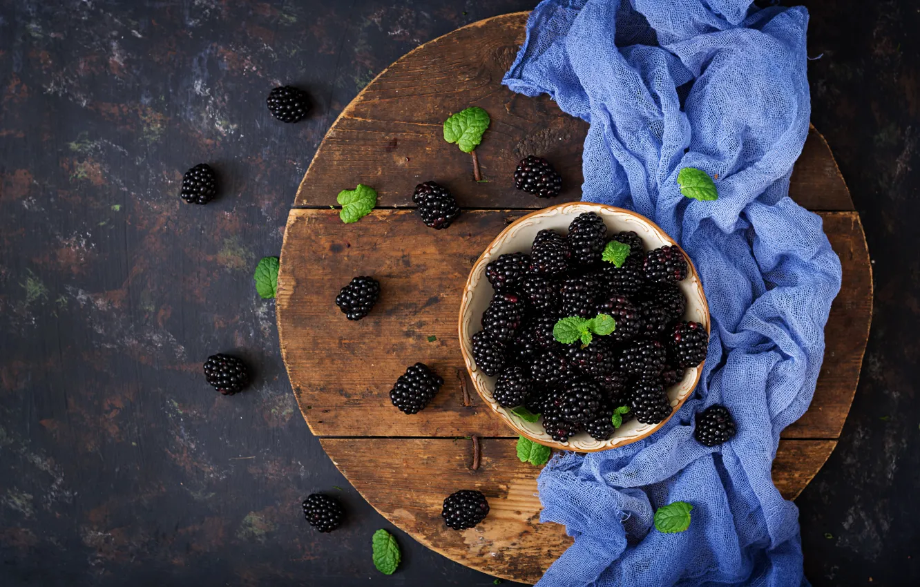 Photo wallpaper berries, fresh, wood, BlackBerry, blackberry, berries