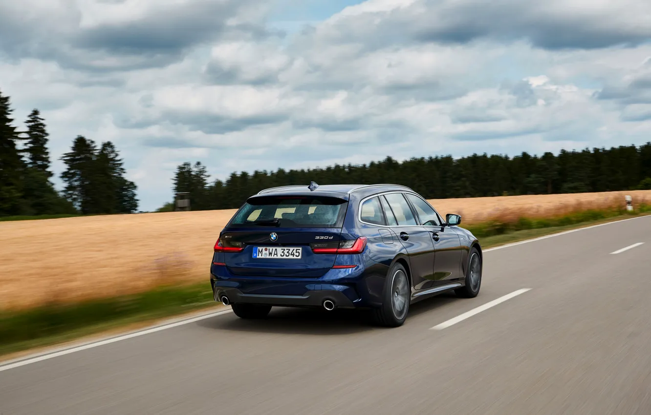 Photo wallpaper speed, BMW, 3-series, universal, dark blue, 3P, 2020, G21