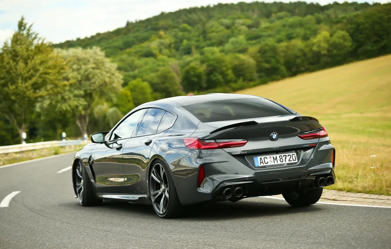Photo wallpaper road, forest, field, coupe, BMW, Gran Coupe, ass, AC Schnitzer