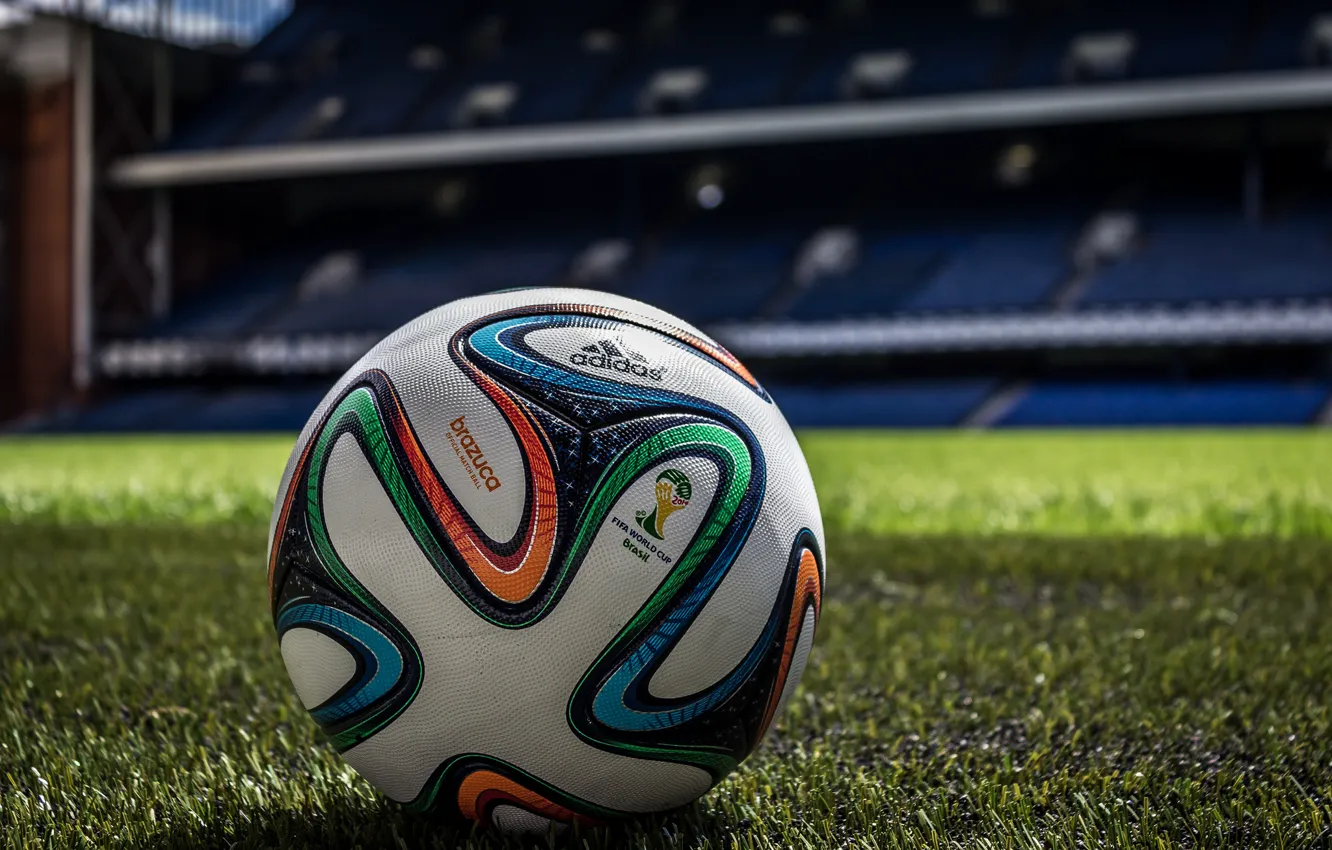 Photo wallpaper Balls, Adidas, Match, Brazuca, FIFA World Cup, stadium.