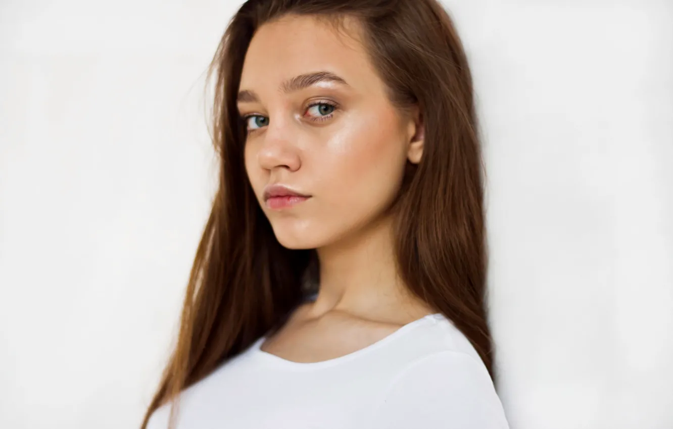 Photo wallpaper look, girl, face, background, sweetheart, portrait, makeup, light