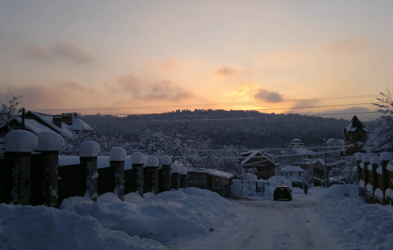 Photo wallpaper forest, the sky, mountains