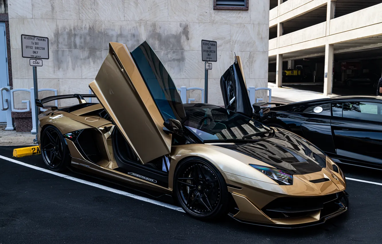 Photo wallpaper Lamborghini, sports car, Lamborghini Aventador SVJ Roadster