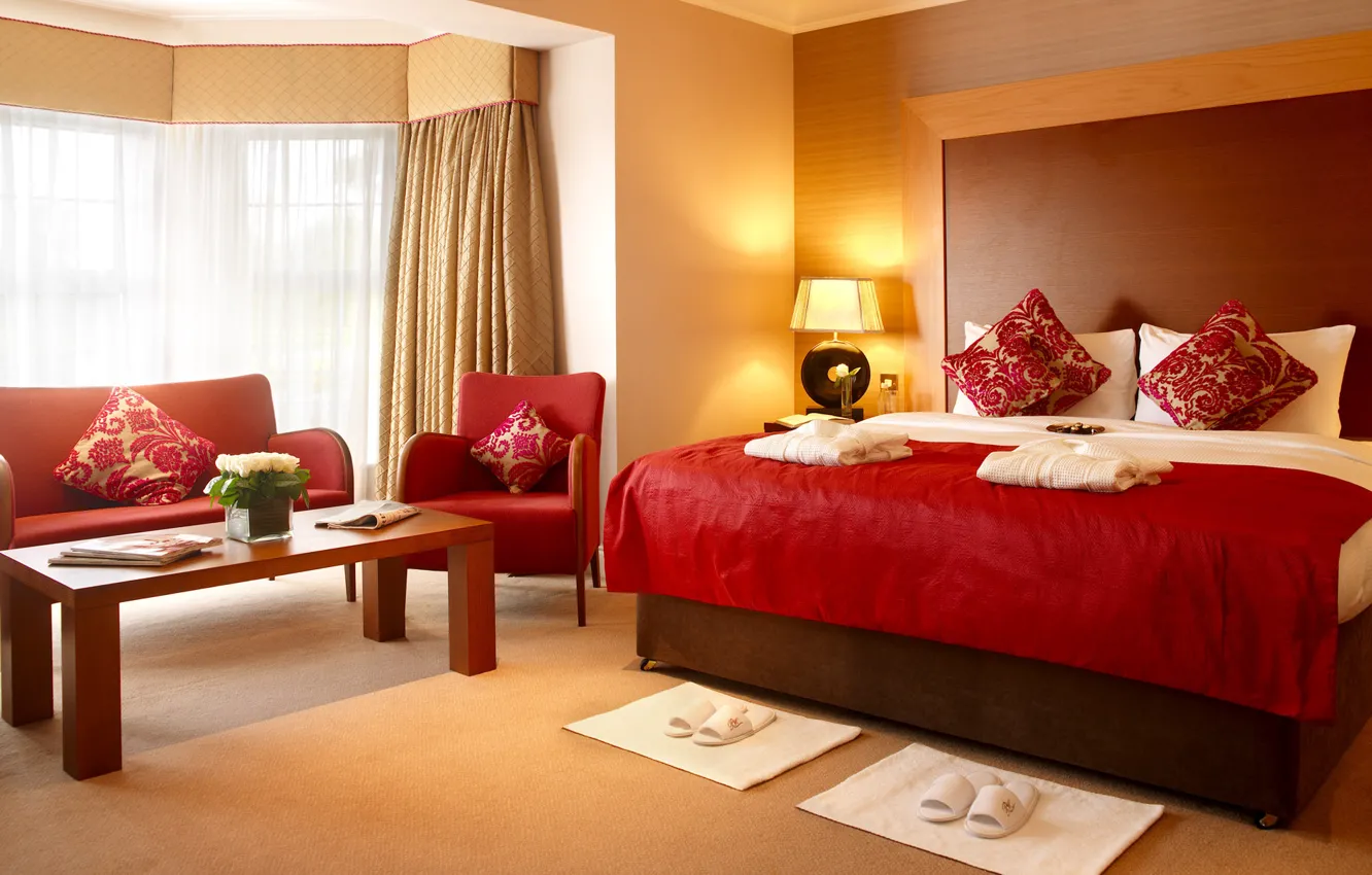 Photo wallpaper comfort, bed, interior, bedroom