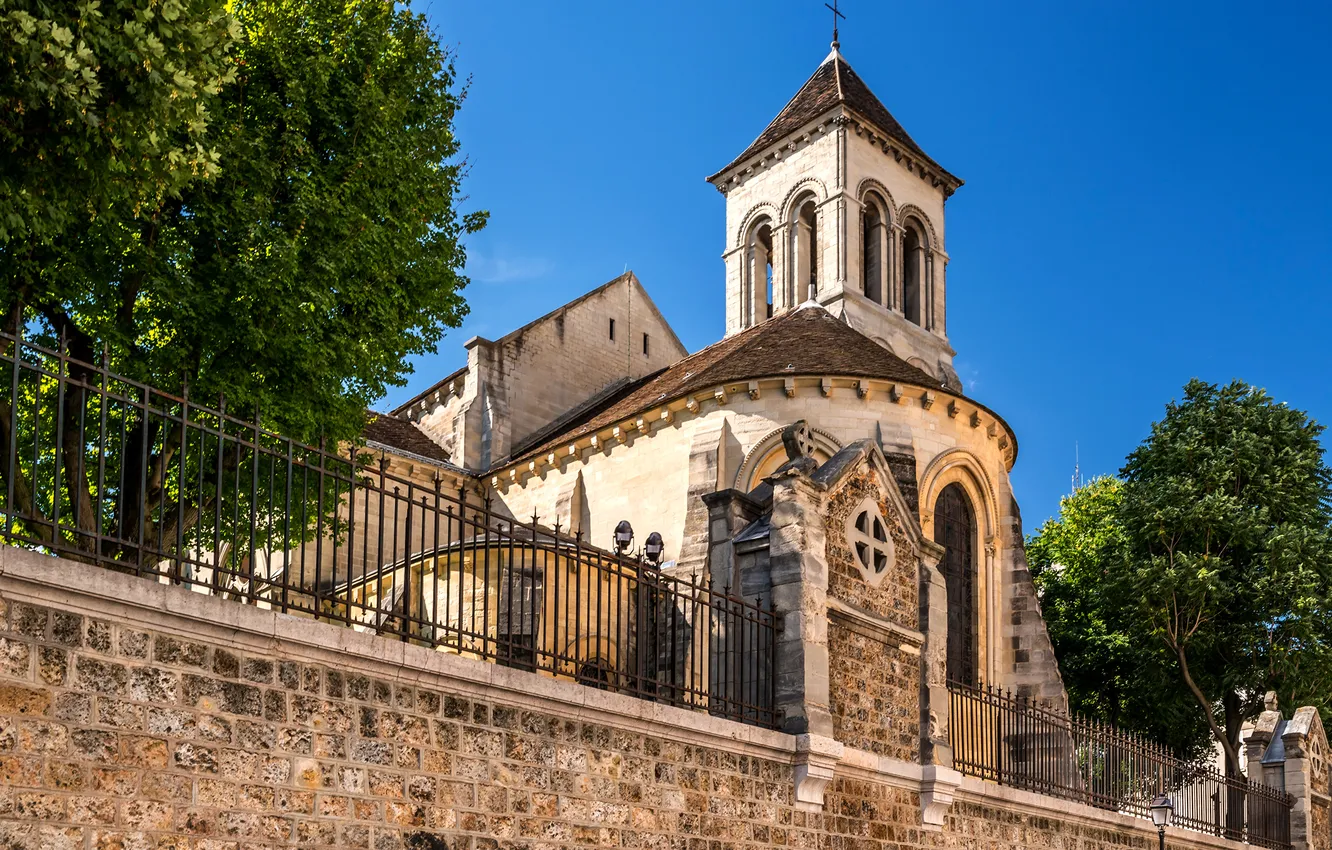 Photo wallpaper France, Paris, The fence, Church, Saint-Pierre of Montmartre