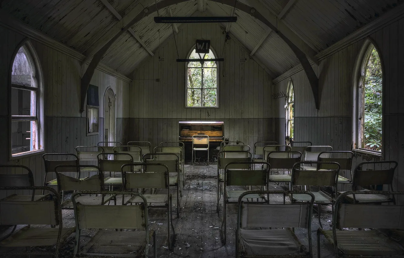 Photo wallpaper chairs, hall, piano