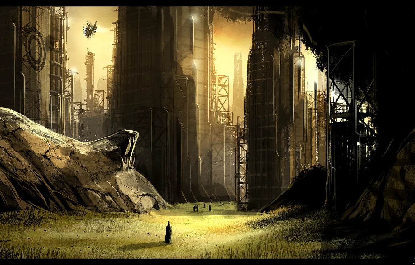 Photo wallpaper the city, people, Refinery