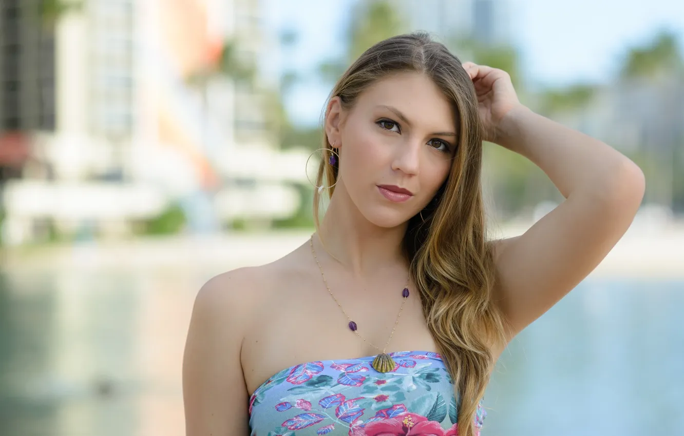 Photo wallpaper look, girl, face, model, Tiera