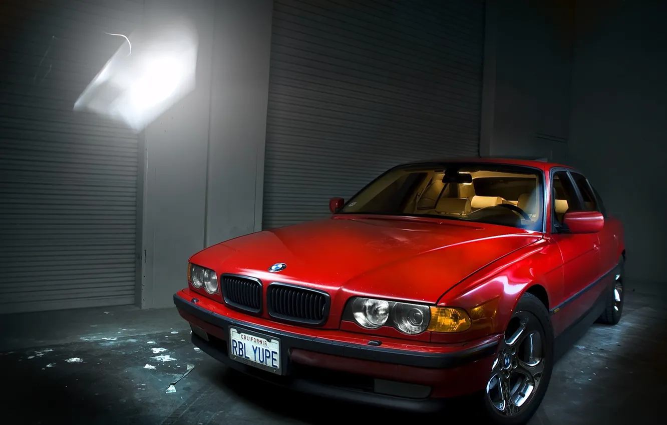 Photo wallpaper red, Boomer, seven, e38, bumer, bmw 740