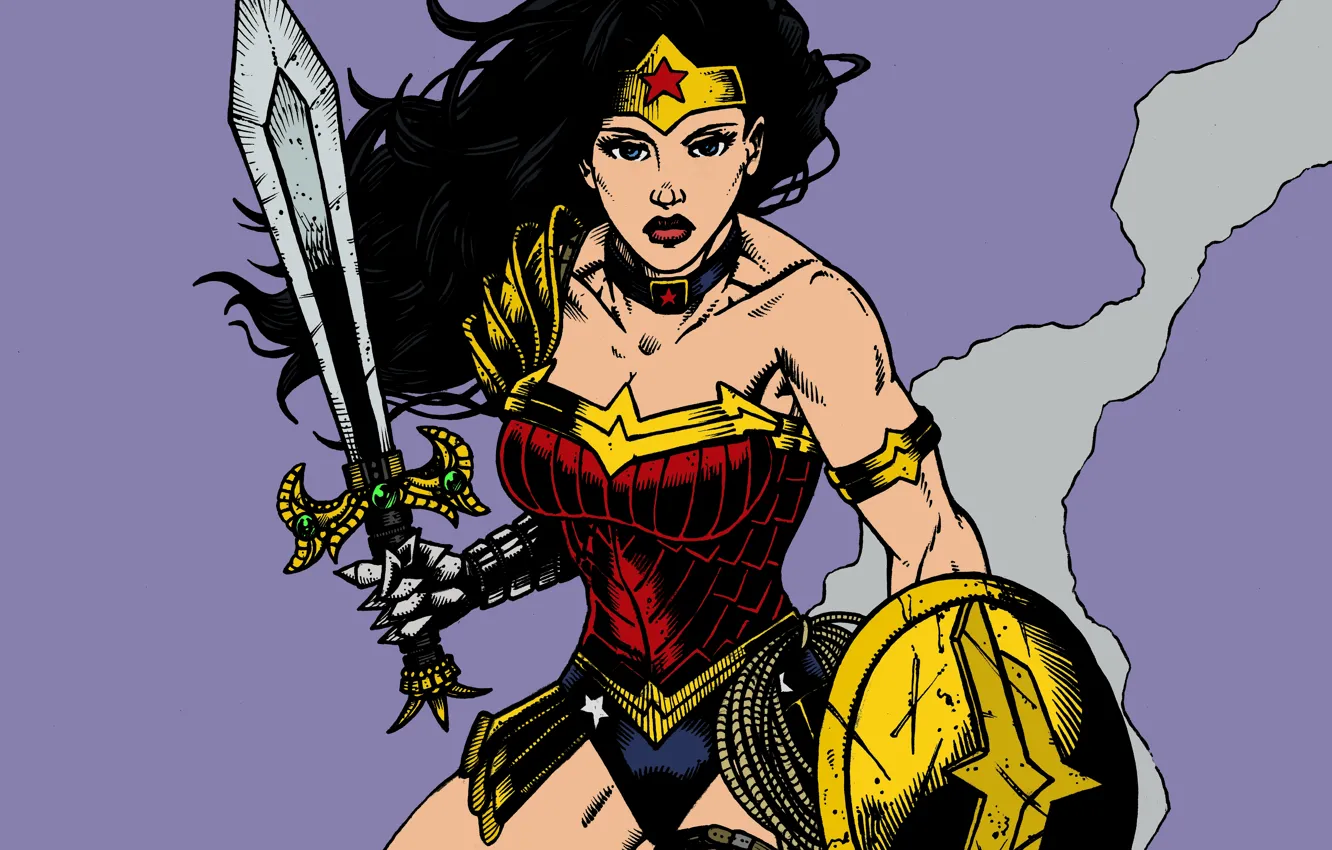 Photo wallpaper Wonder Woman, DC Comics, Diana, Diana, Amazon, Wonder Woman