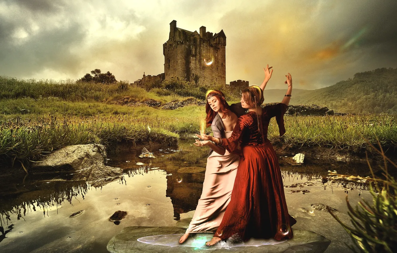 Photo wallpaper girl, magic, fantasy, photoart