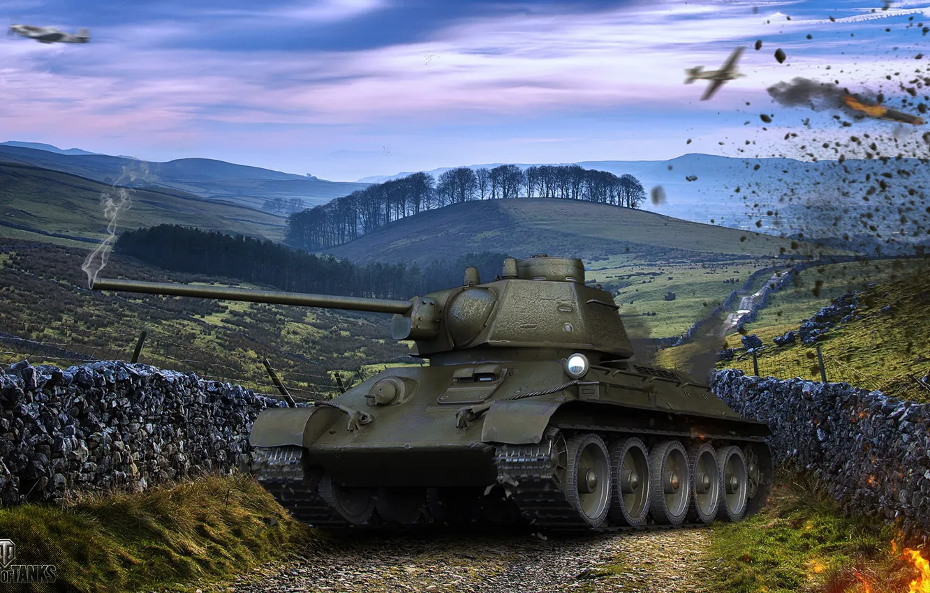 Photo wallpaper game, weapons, Game, tank, game, weapon, T-34, world of tanks