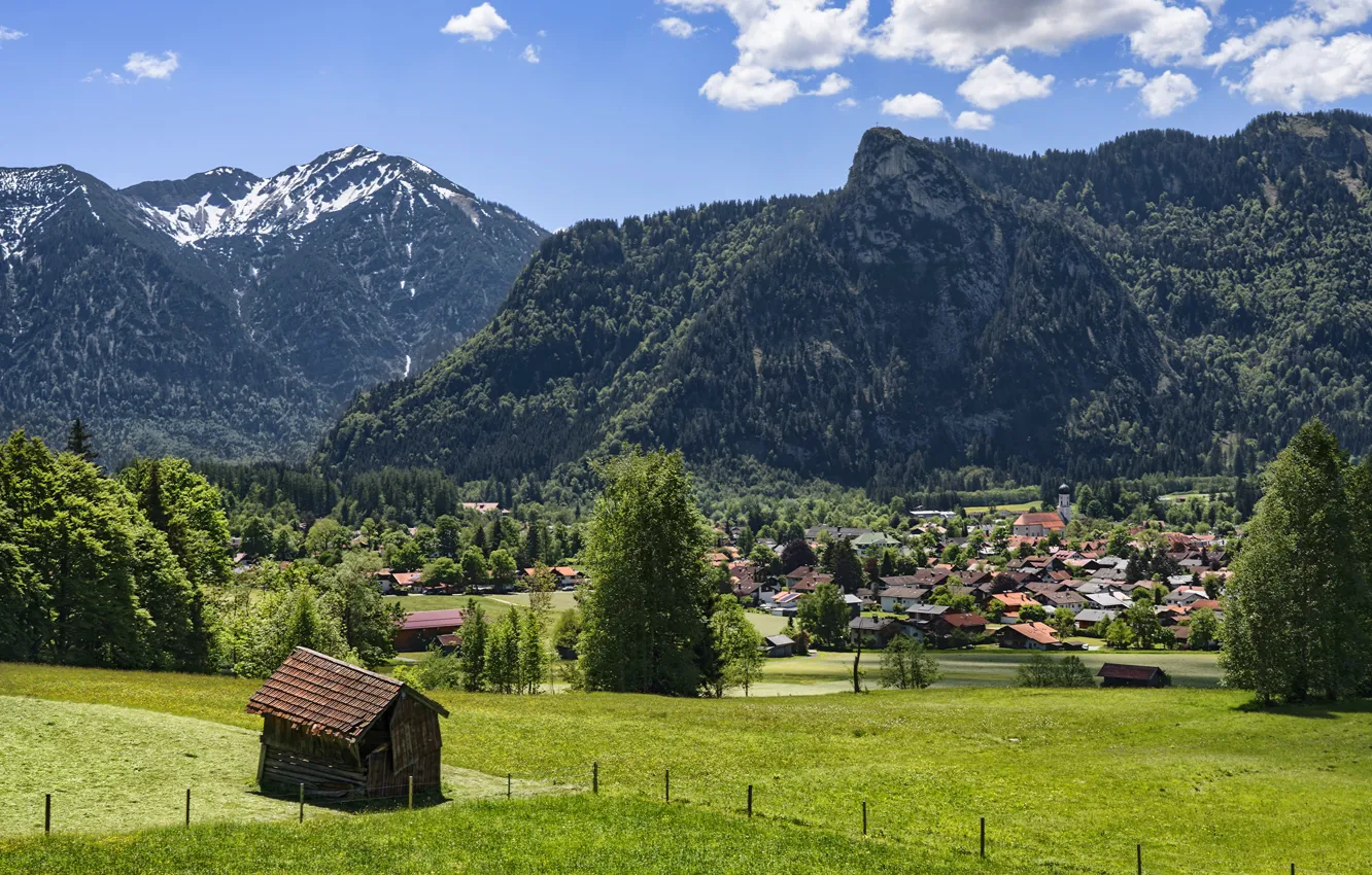 Photo wallpaper mountains, Germany, Bayern, Oberammergau