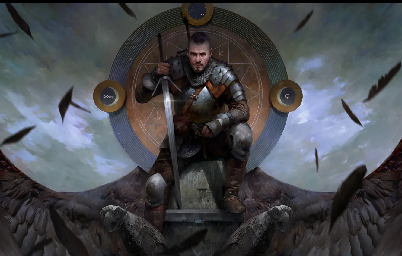 Photo wallpaper The Witcher, Griffin, Gwent, Quint, Gwent :The Witcher Card Game, Quint: The Witcher. Card Game, …