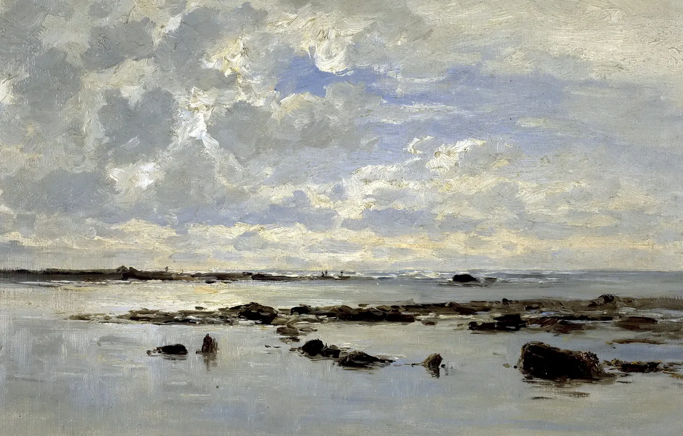 Photo wallpaper clouds, picture, tide, seascape, Carlos de Haes