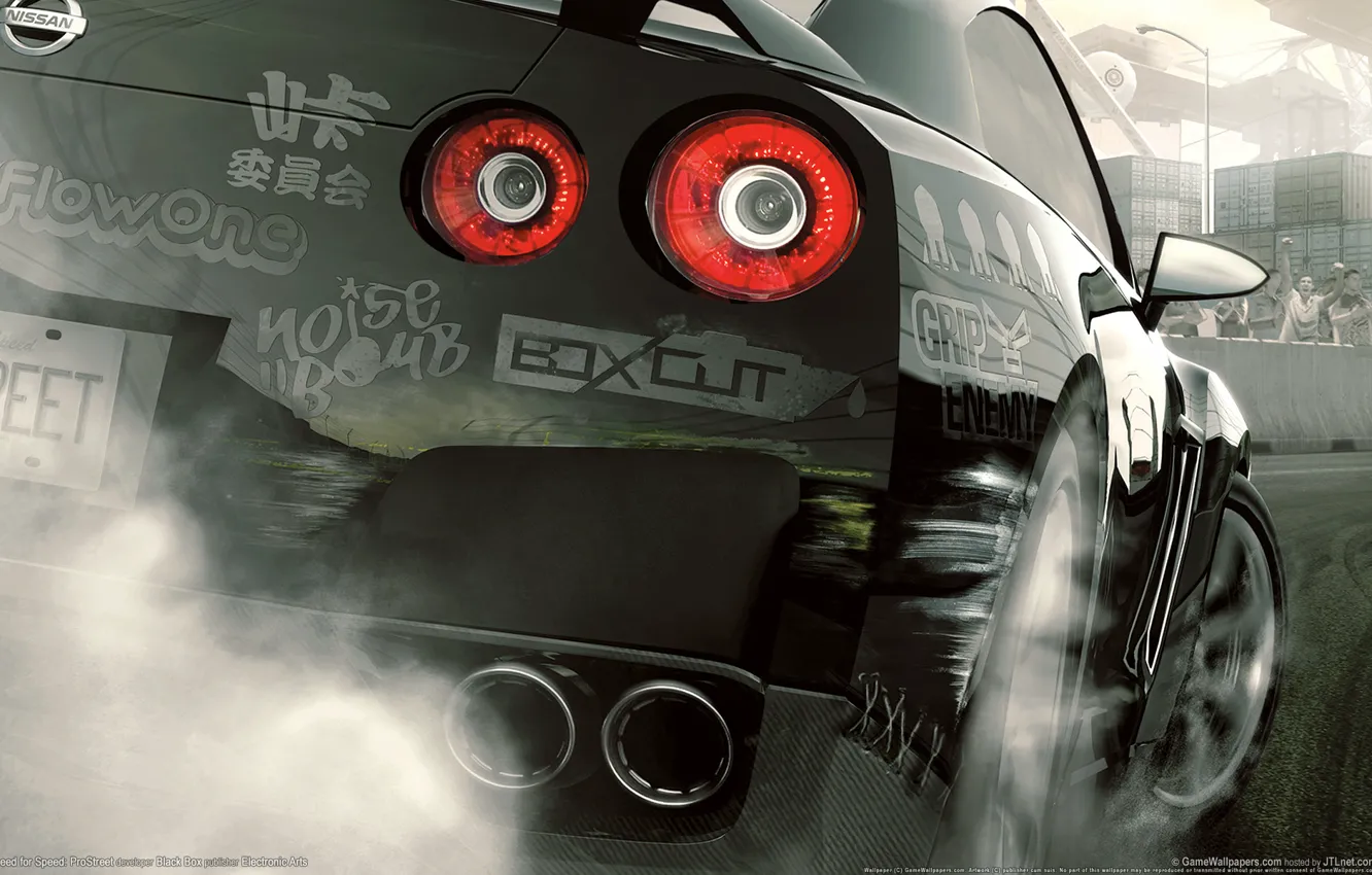 Photo wallpaper lights, speed, track, prostreet, need for speed, Nissan