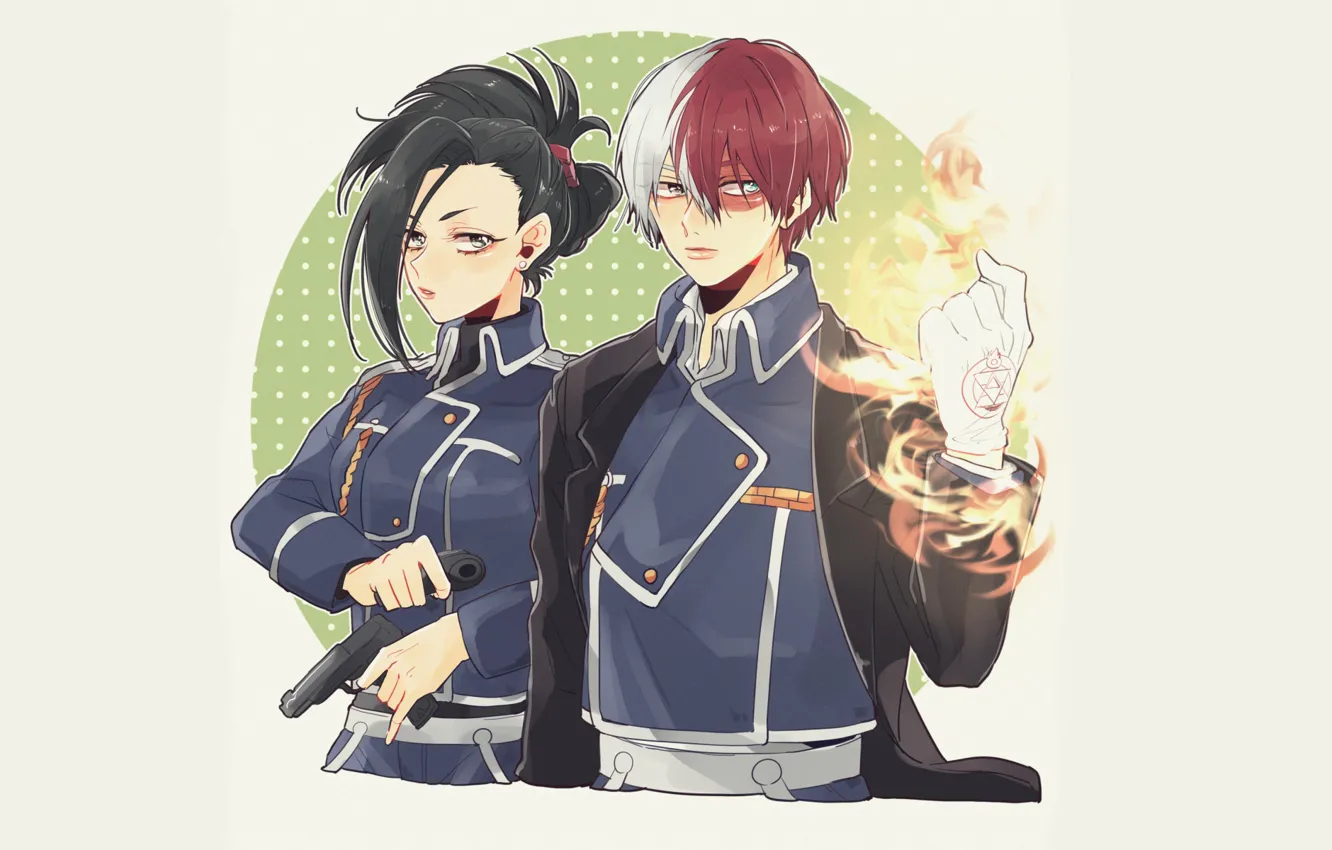 Photo wallpaper magic, pair, form, cosplay, Boku no Hero Academy, My hero Academy, My Hero Academia, Todoroki …