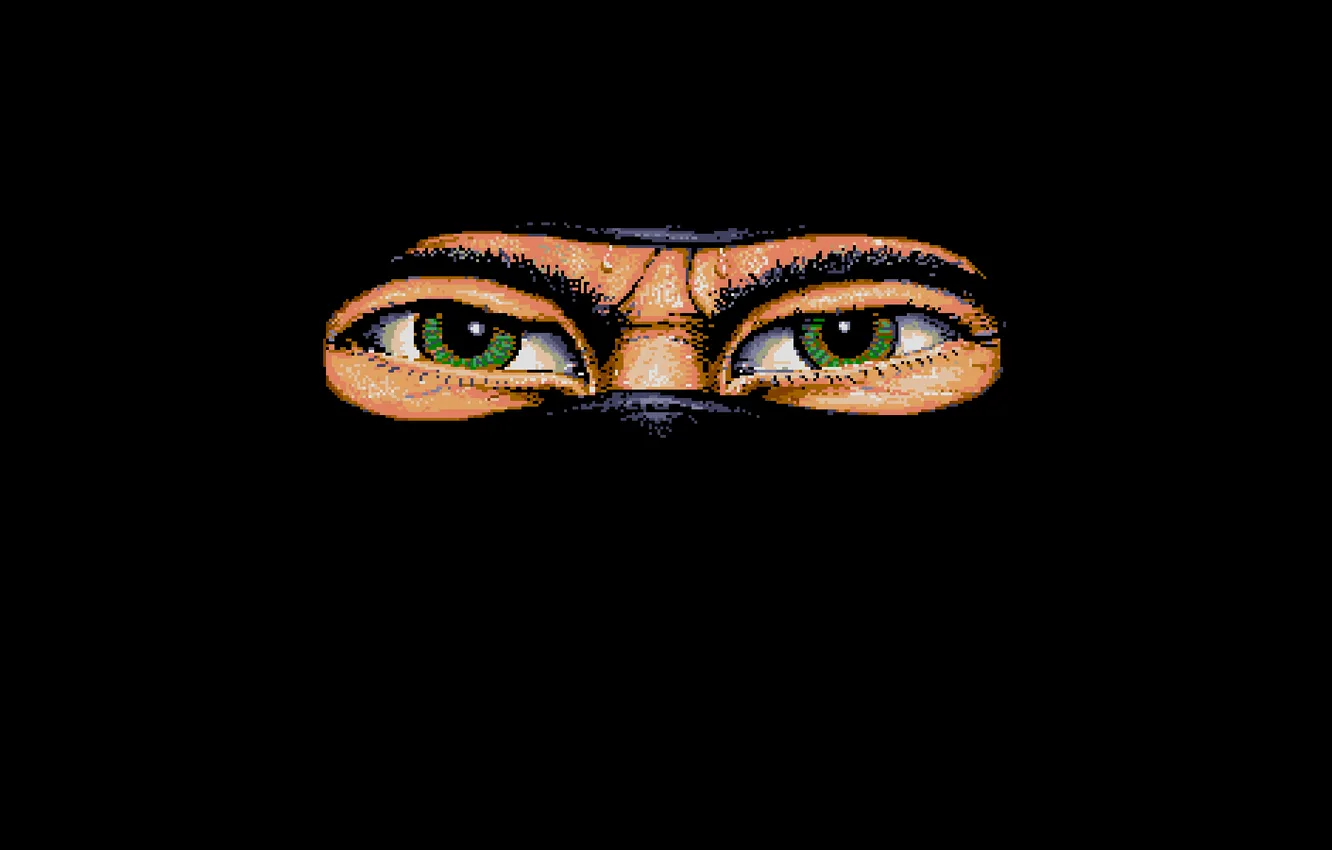 Photo wallpaper eyes, ninja, 8bit