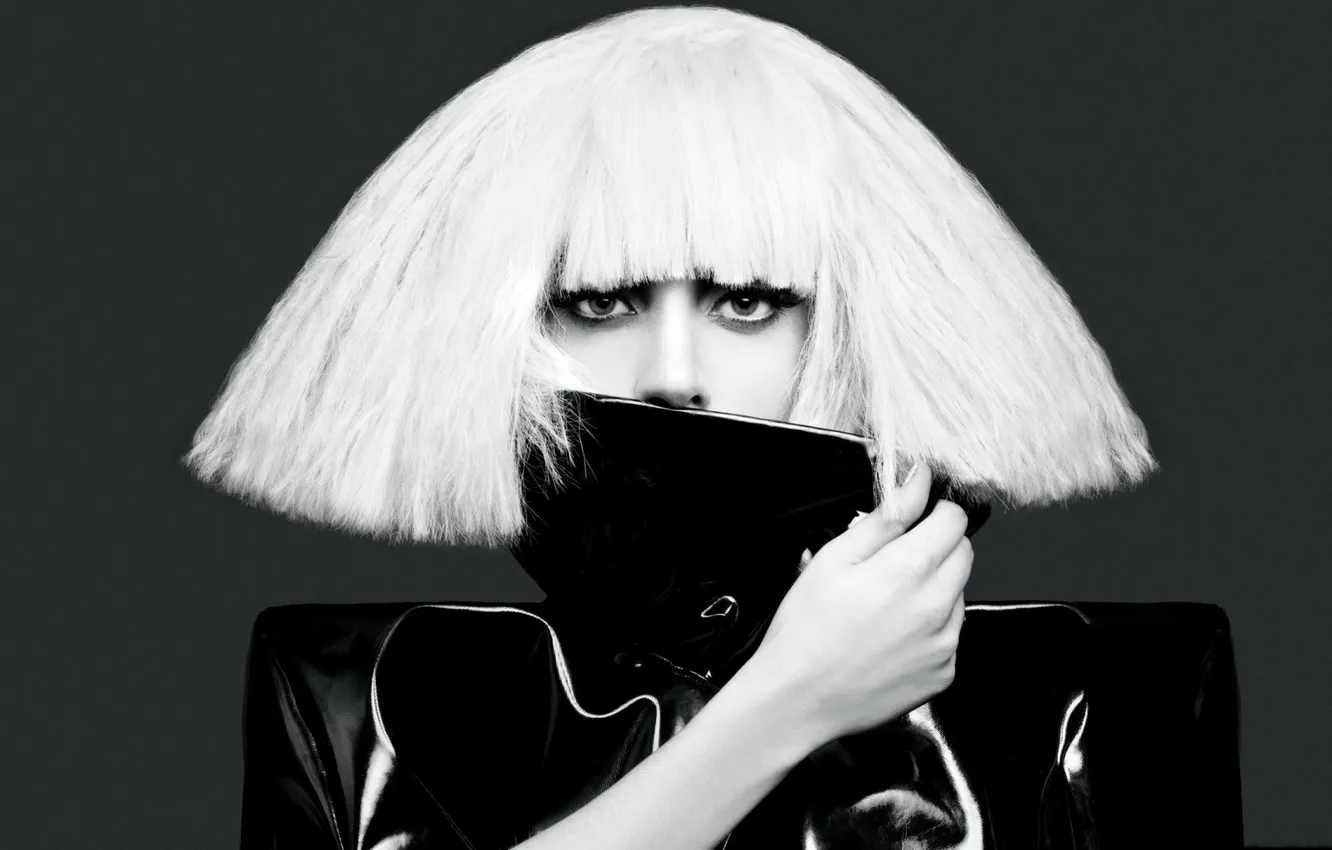 Photo wallpaper black and white, singer, Lady Gaga, Lady Gaga