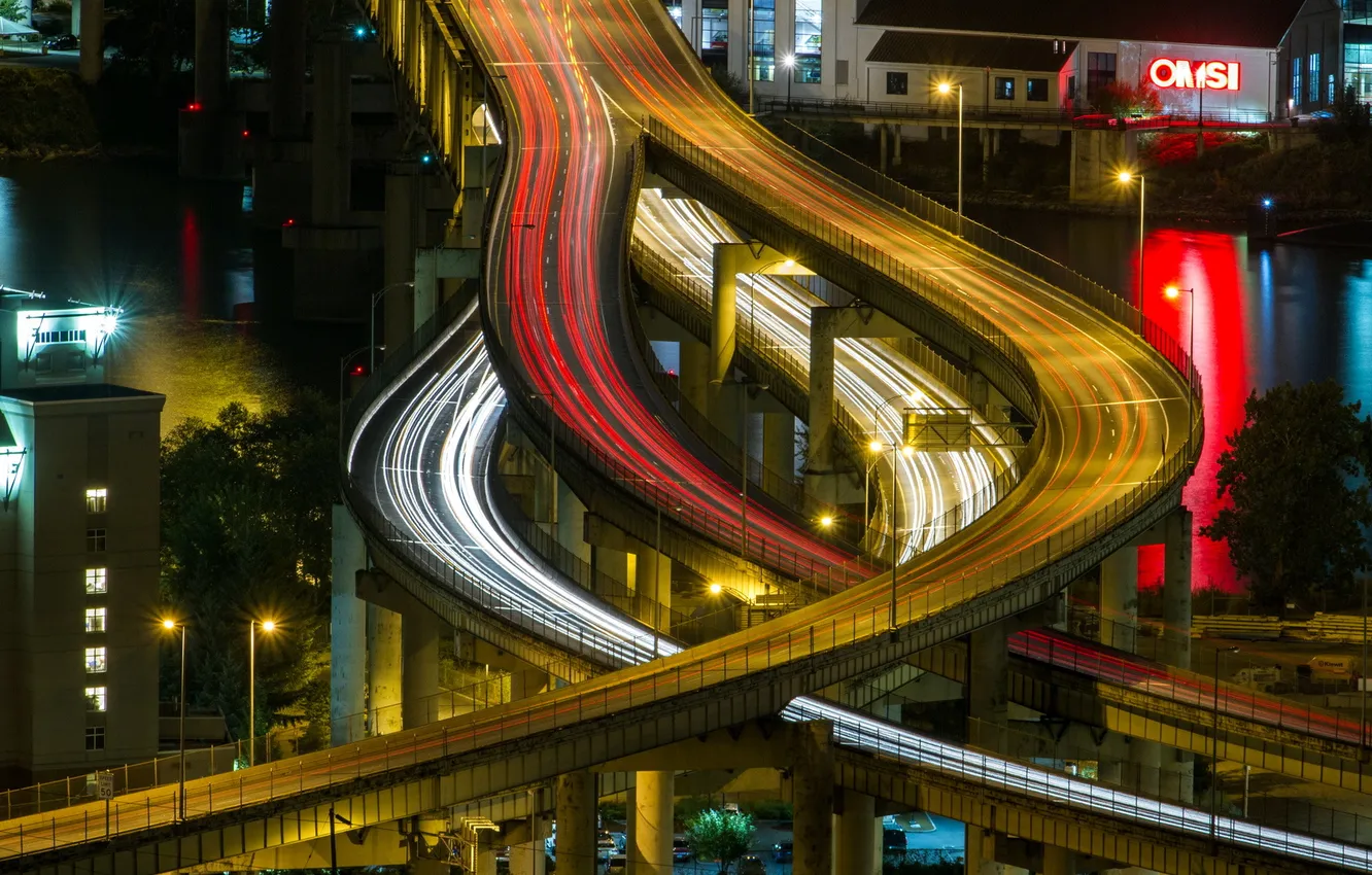 Photo wallpaper Portland, traffic, Arteries