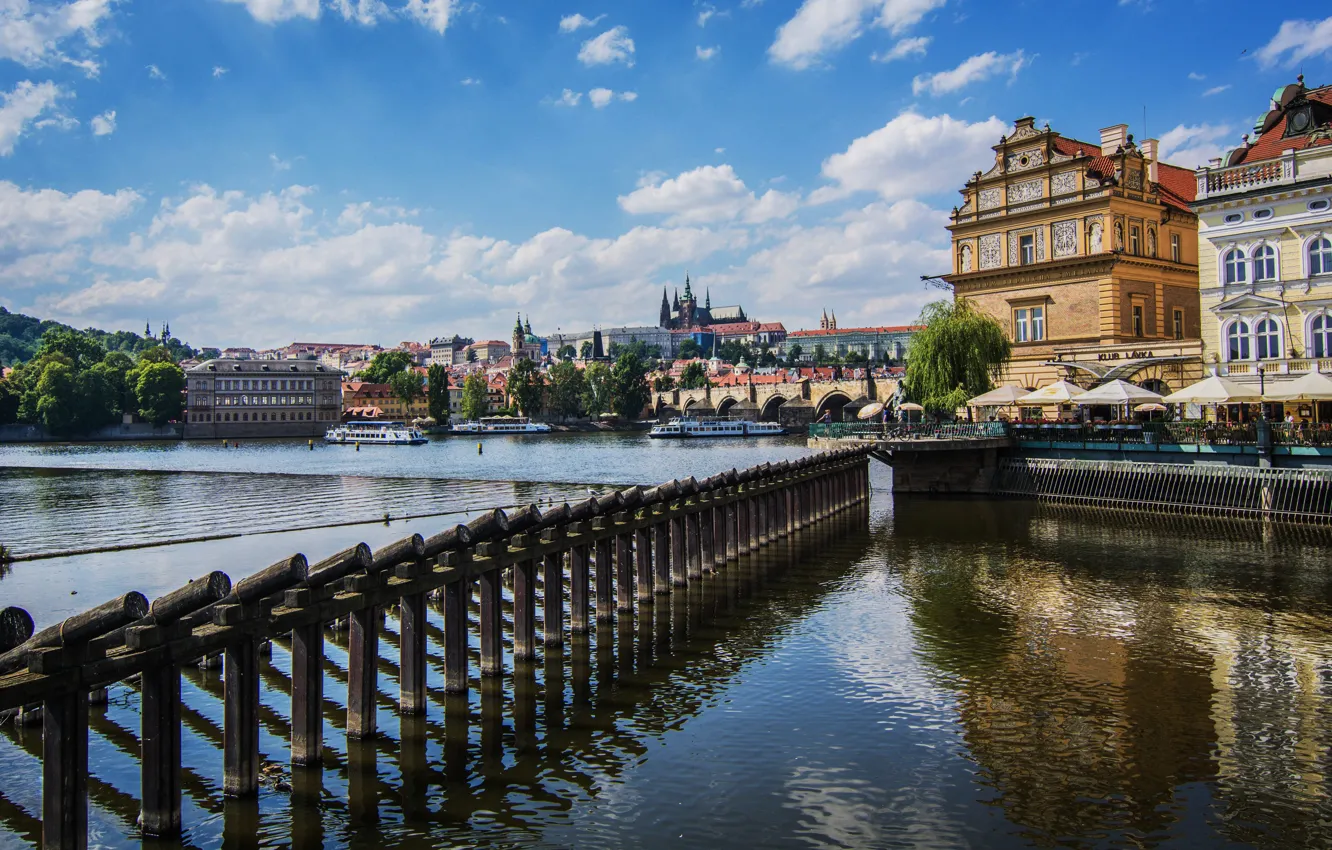 Photo wallpaper river, Prague, Czech Republic