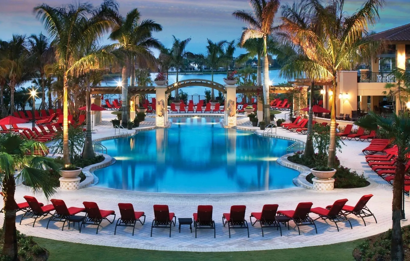Photo wallpaper pool, resort, luxury swimming pool