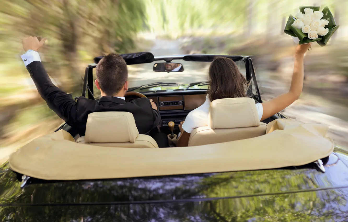 Photo wallpaper machine, girl, girl, guy, trip, Machine, boy, Happy