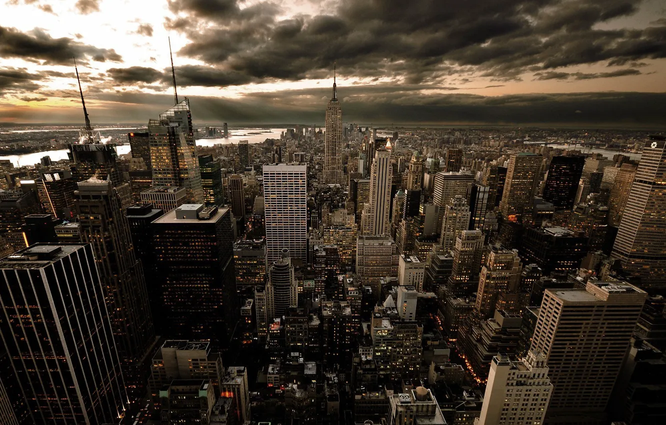 Photo wallpaper city, the evening, New York, NYC