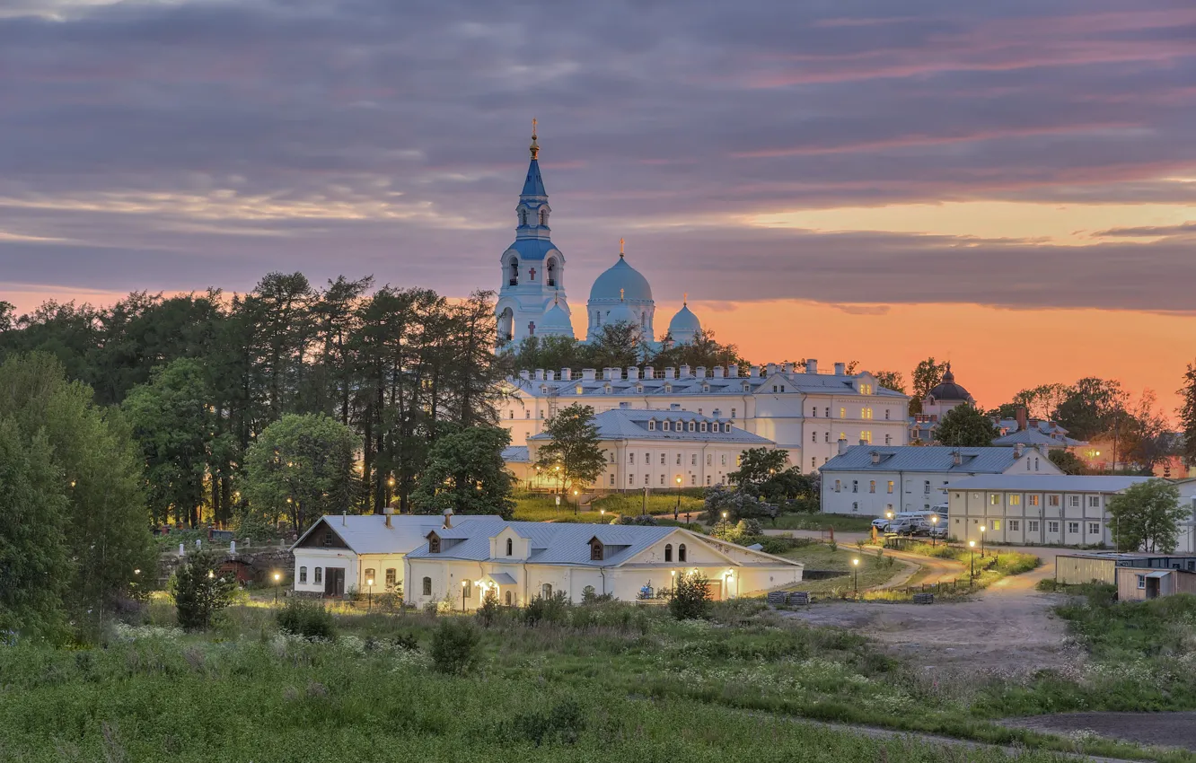 Photo wallpaper landscape, nature, the evening, the monastery, Karelia, Balaam, Sergei Garmashov