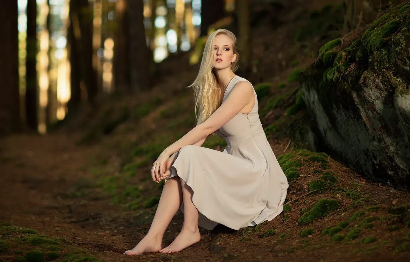 Photo wallpaper forest, girl, Sophie