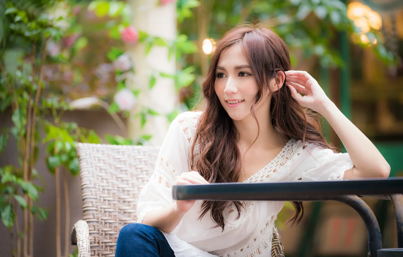 Photo wallpaper girl, Asian, cutie