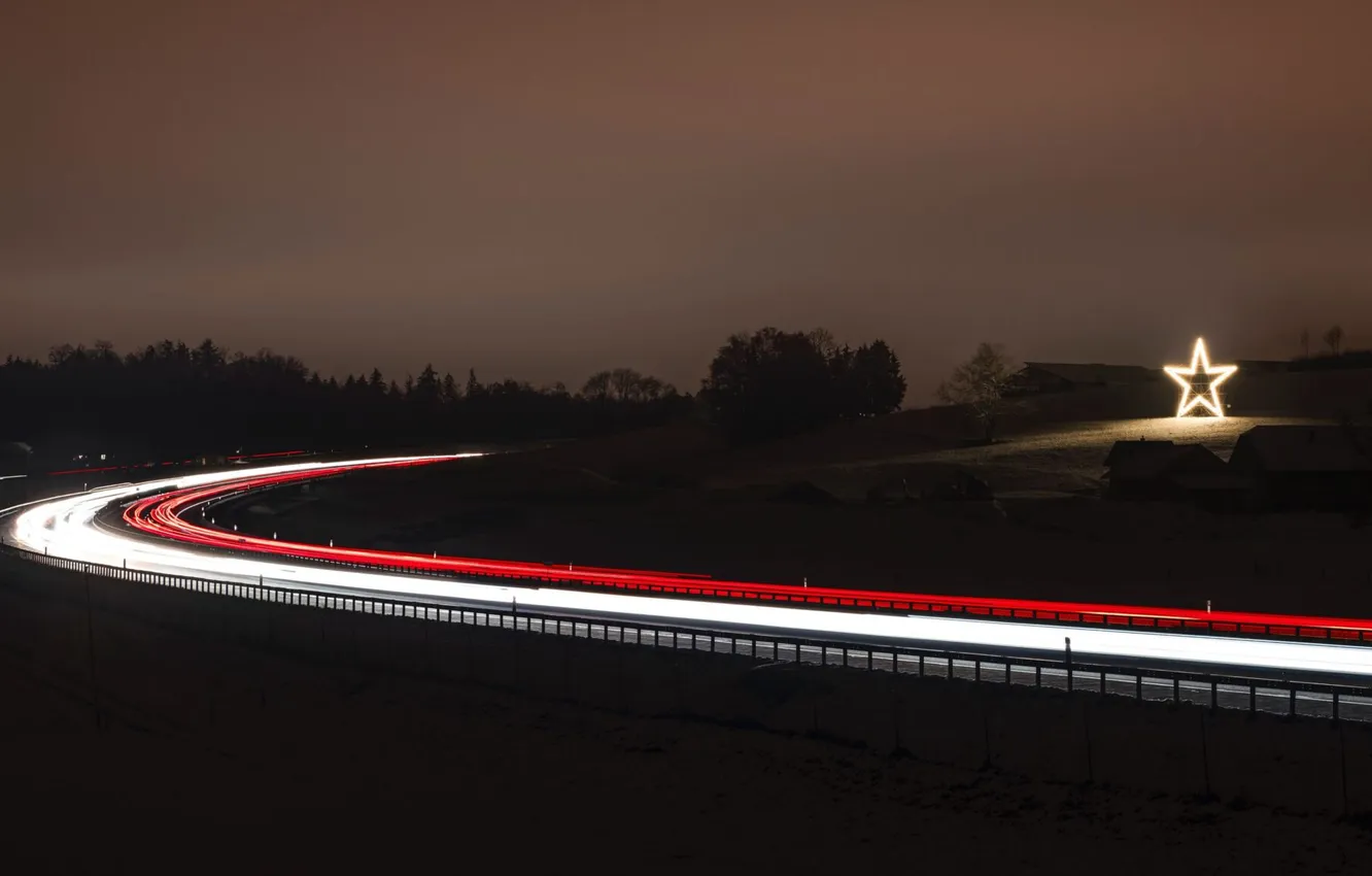 Photo wallpaper night, glow, decoration