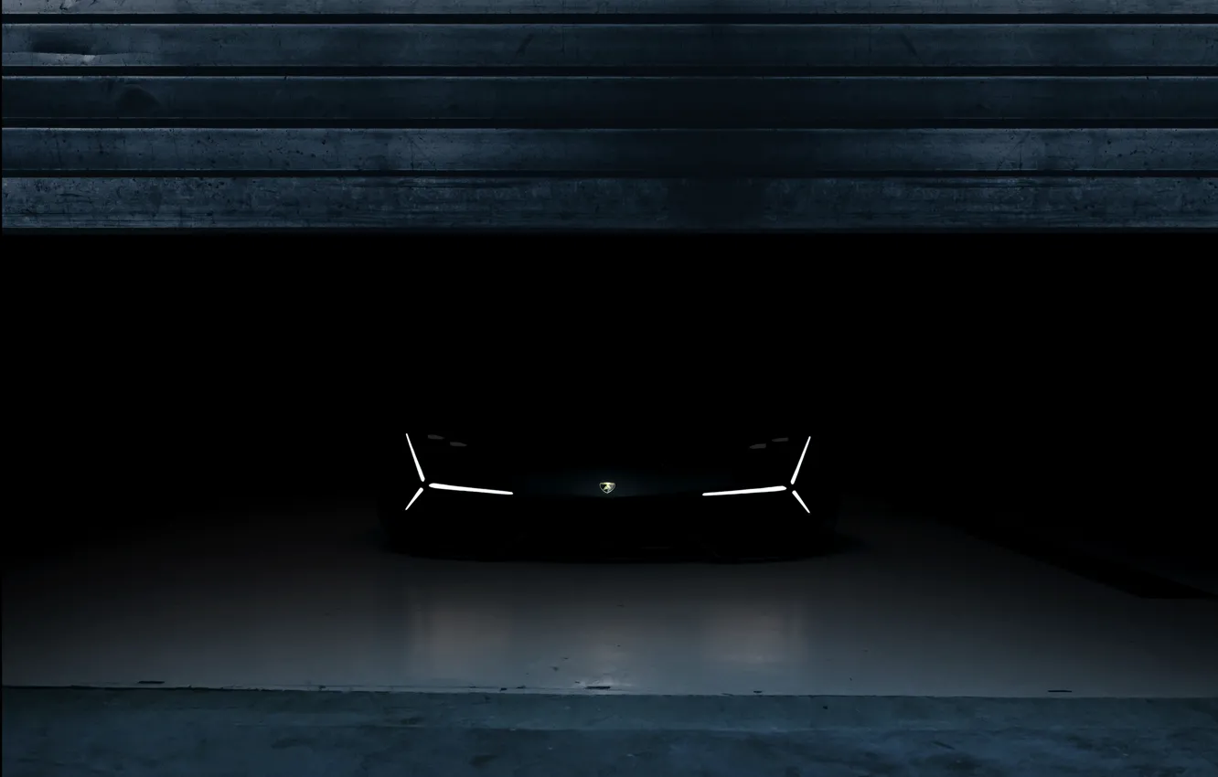 Photo wallpaper darkness, Lamborghini, front view, 2017, The Third Millennium Concept