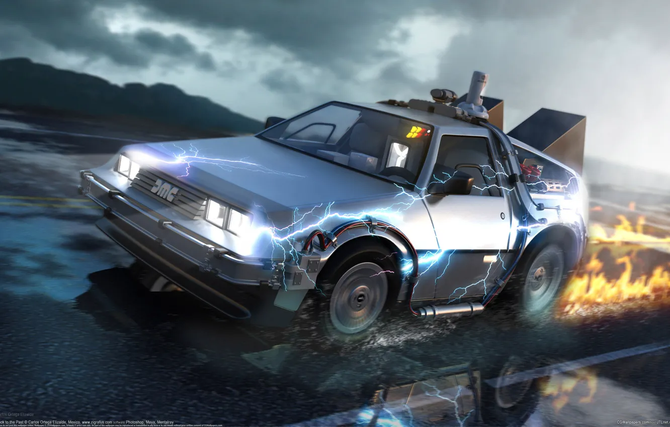 Photo wallpaper Back to the future, The DeLorean, DeLorean DMC-12, Time machine