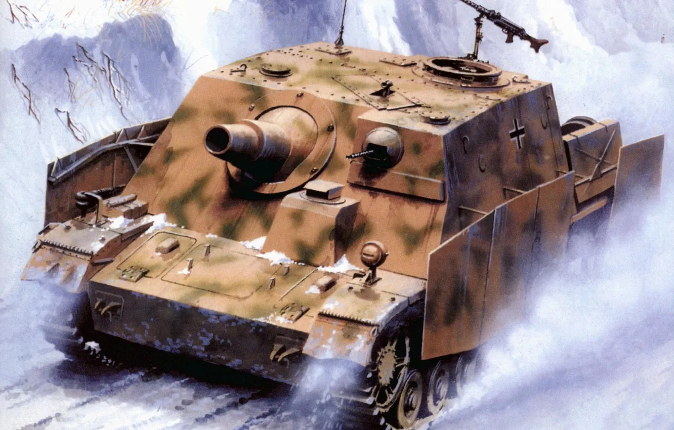 Photo wallpaper war, art, tank, ww2, tank, german tank, tank, assault tank
