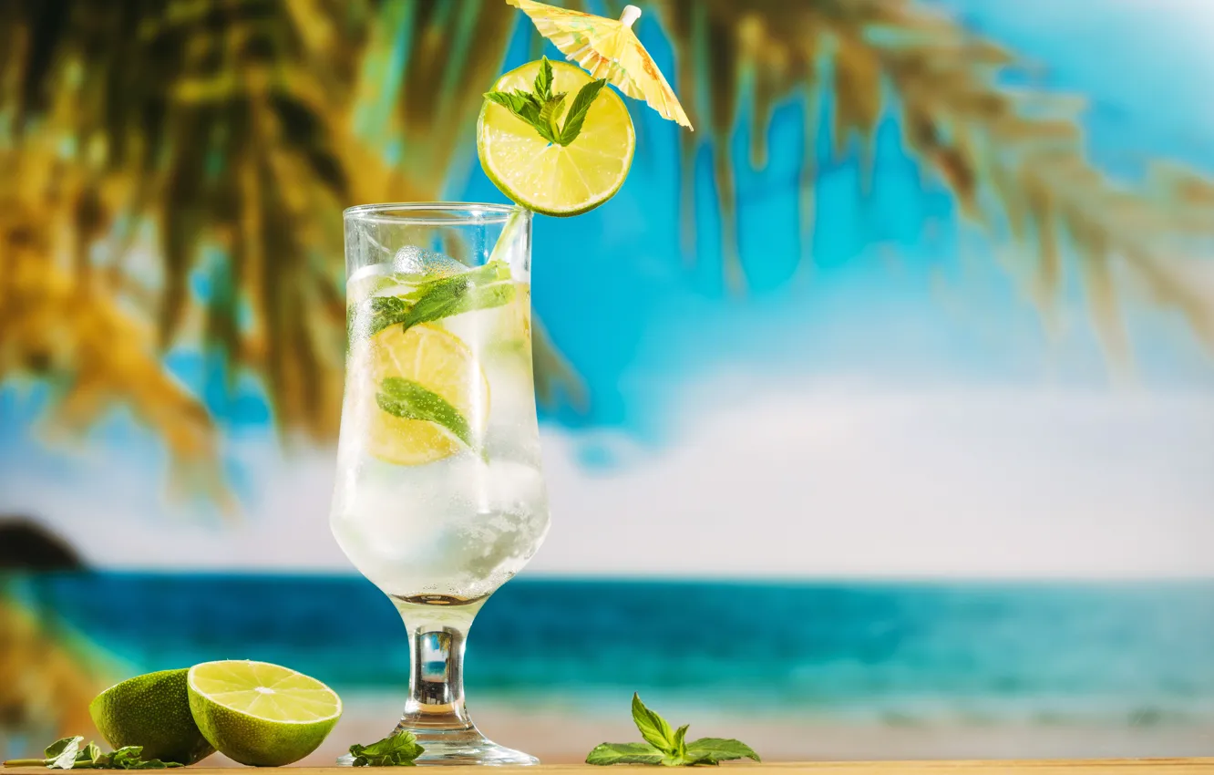 Photo wallpaper beach, summer, stay, summer, beach, vacation, fruit, drink