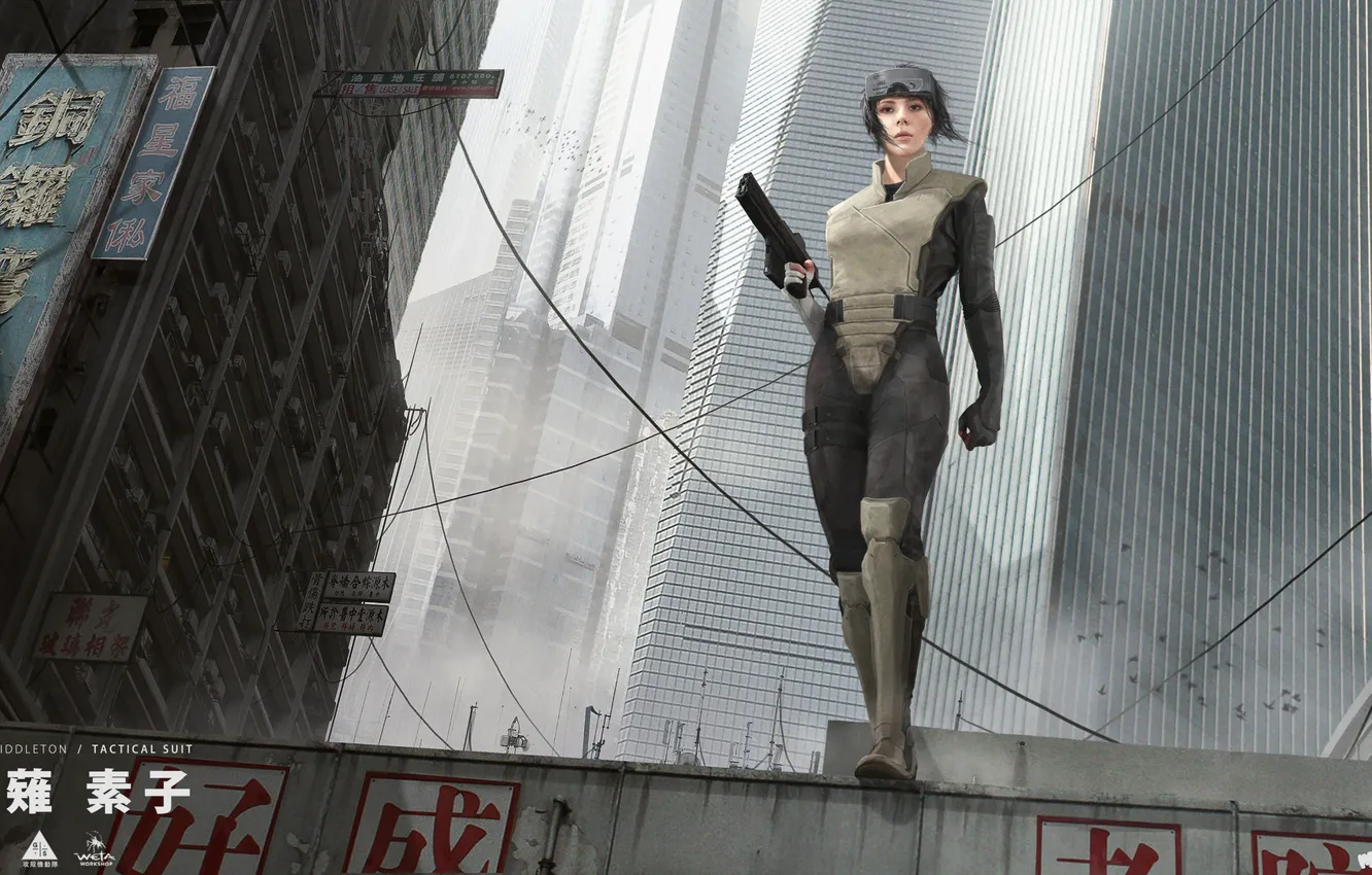 Photo wallpaper Art, Ghost in the Shell, The Fireworks Kusanagi