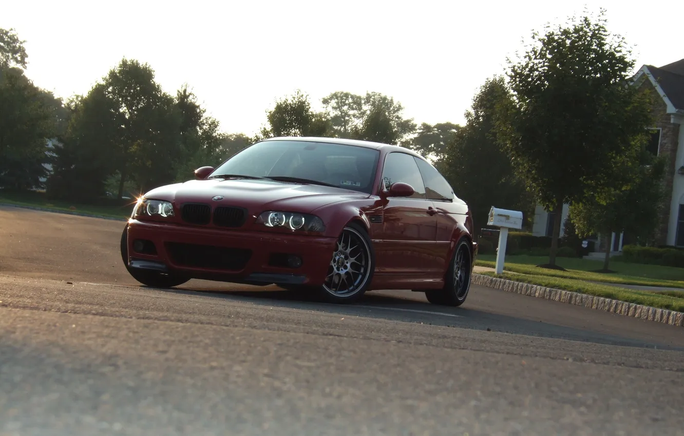 Photo wallpaper lights, red, bmw m3