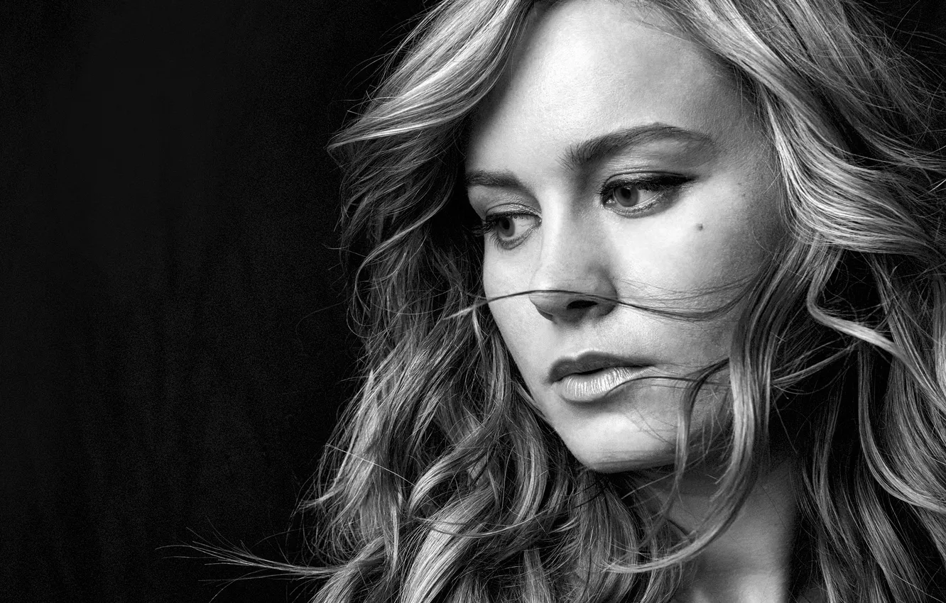 Photo wallpaper model, portrait, actress, photographer, black and white, journal, Brie Larson, Backstage