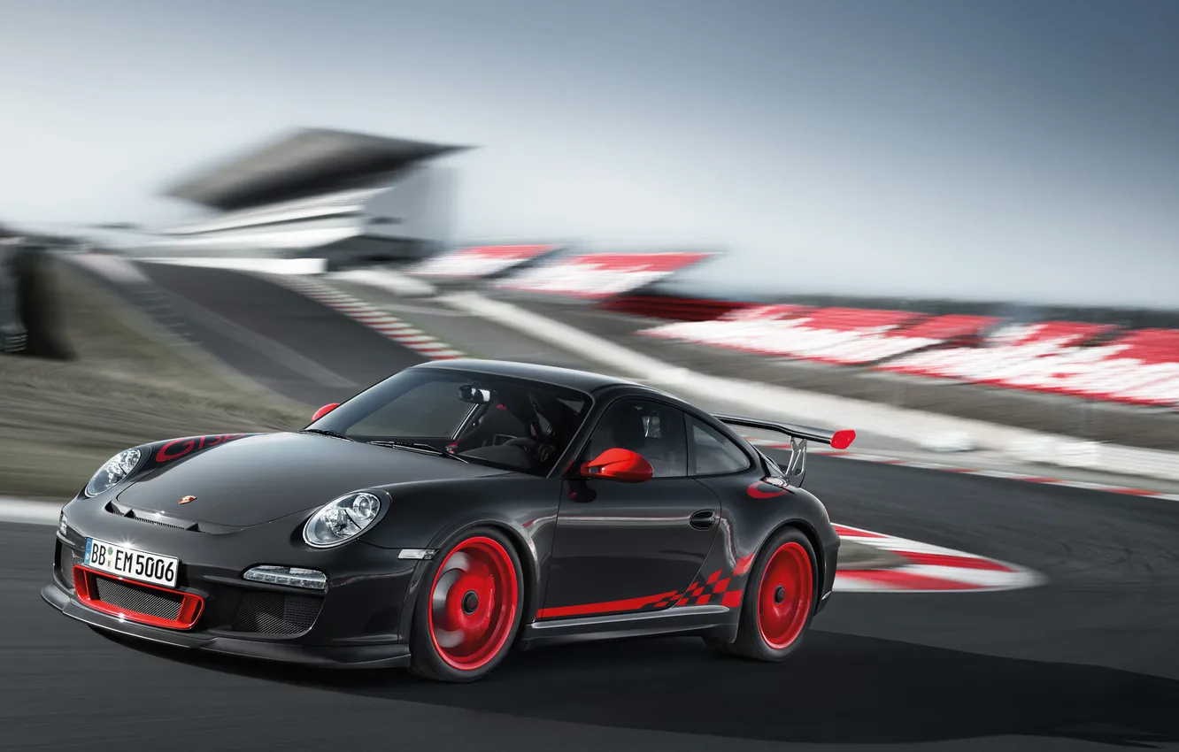 Photo wallpaper red, speed, Porsche, drives, Drive