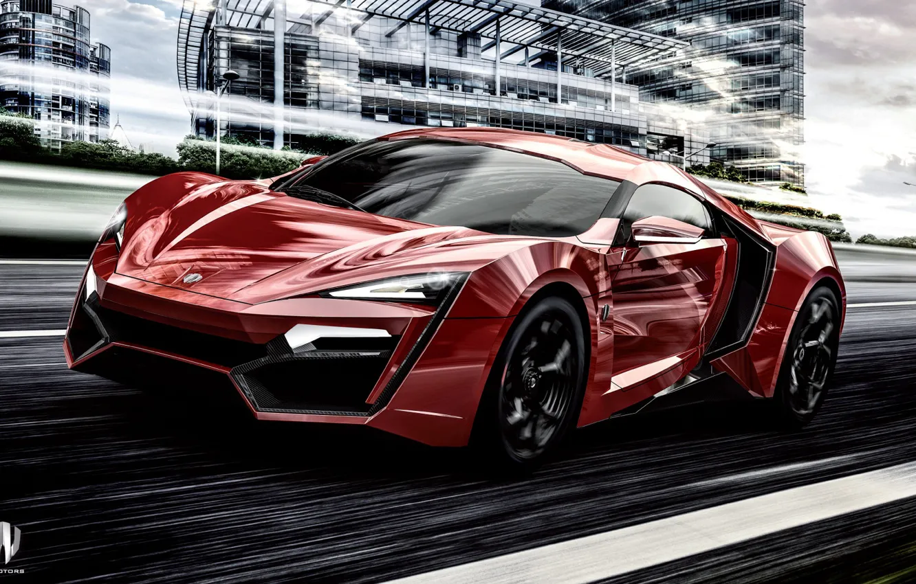 Photo wallpaper Red, Auto, Machine, Supercar, Rendering, Concept Art, The front, Sports car