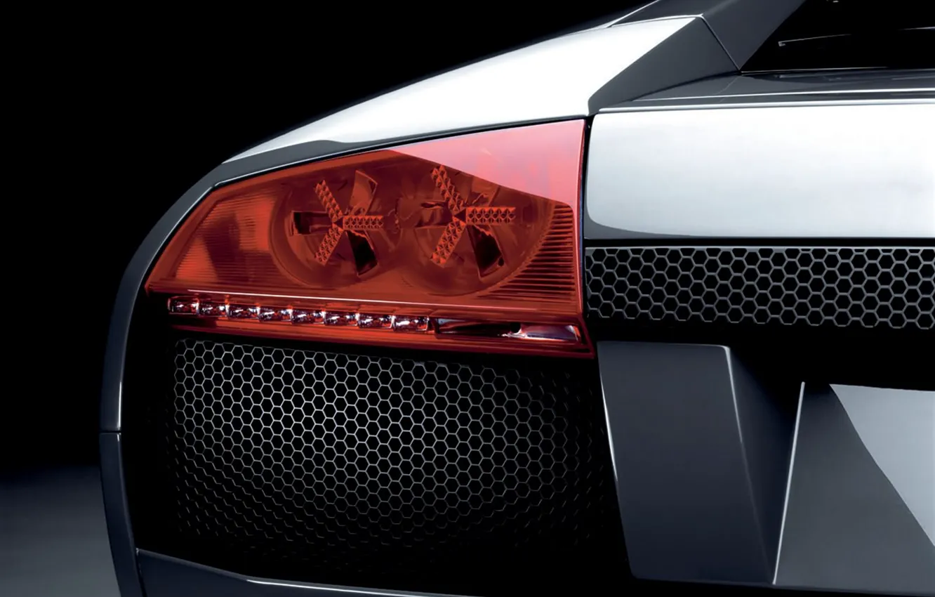 Photo wallpaper glass, red, mesh, Headlight, lamborghini